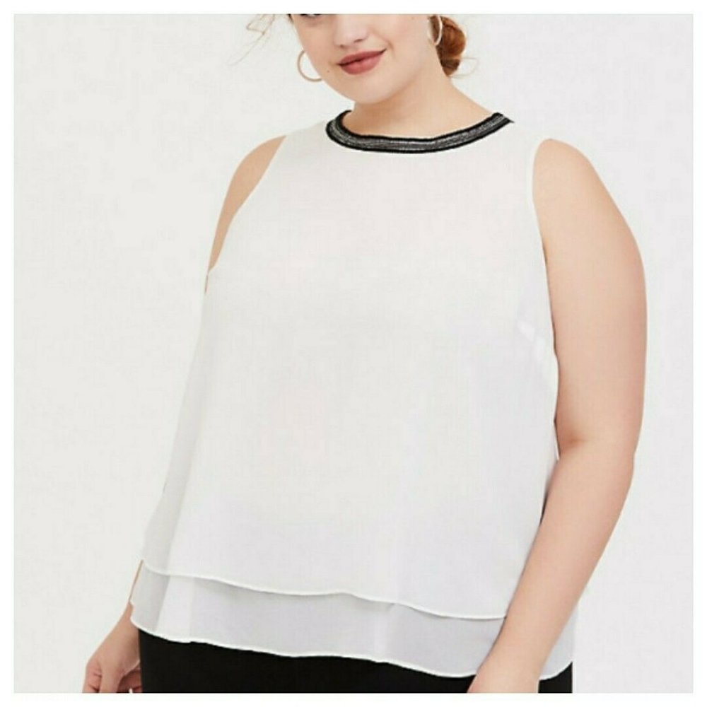 Torrid Tank Top White Double Layer 0X